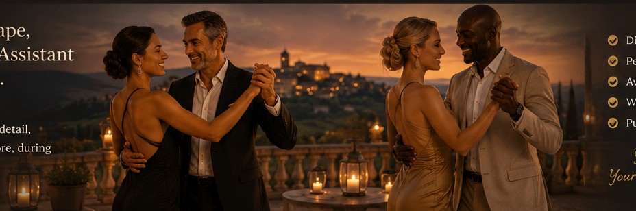 Elegant couple dancing during a private evening